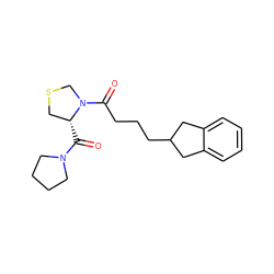 O=C([C@@H]1CSCN1C(=O)CCCC1Cc2ccccc2C1)N1CCCC1 ZINC000003777743
