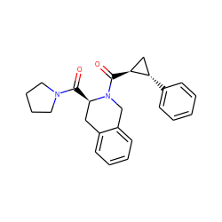 O=C([C@@H]1Cc2ccccc2CN1C(=O)[C@H]1C[C@@H]1c1ccccc1)N1CCCC1 ZINC000027517789