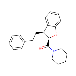 O=C([C@@H]1Oc2ccccc2[C@@H]1CCc1ccccc1)N1CCCCC1 ZINC000040584916
