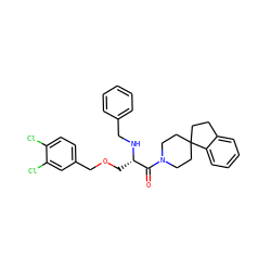 O=C([C@H](COCc1ccc(Cl)c(Cl)c1)NCc1ccccc1)N1CCC2(CCc3ccccc32)CC1 ZINC000029489328