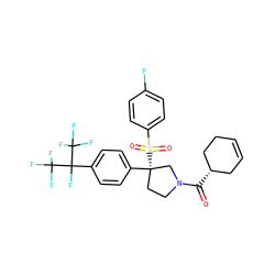 O=C([C@H]1CC=CCC1)N1CC[C@](c2ccc(C(F)(C(F)(F)F)C(F)(F)F)cc2)(S(=O)(=O)c2ccc(F)cc2)C1 ZINC001772647067