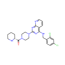 O=C([C@H]1CCCCN1)N1CCN(c2nc(NCc3ccc(Cl)cc3Cl)c3cccnc3n2)CC1 ZINC000003947838