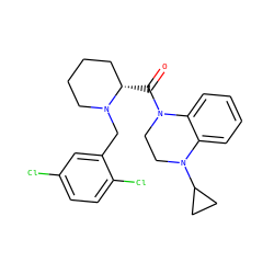 O=C([C@H]1CCCCN1Cc1cc(Cl)ccc1Cl)N1CCN(C2CC2)c2ccccc21 ZINC000144431159