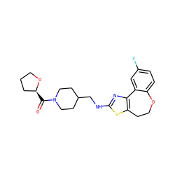 O=C([C@H]1CCCO1)N1CCC(CNc2nc3c(s2)CCOc2ccc(F)cc2-3)CC1 ZINC000026492866