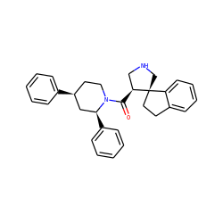 O=C([C@H]1CNC[C@@]12CCc1ccccc12)N1CC[C@H](c2ccccc2)C[C@@H]1c1ccccc1 ZINC001772643566