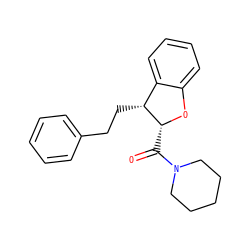 O=C([C@H]1Oc2ccccc2[C@H]1CCc1ccccc1)N1CCCCC1 ZINC000040584910