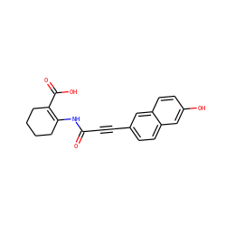 O=C(C#Cc1ccc2cc(O)ccc2c1)NC1=C(C(=O)O)CCCC1 ZINC000169332049