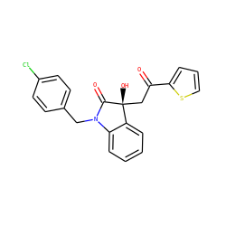 O=C(C[C@@]1(O)C(=O)N(Cc2ccc(Cl)cc2)c2ccccc21)c1cccs1 ZINC000000780132