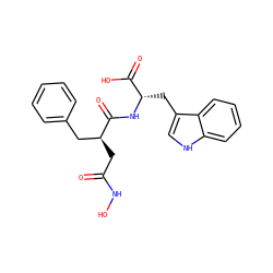 O=C(C[C@@H](Cc1ccccc1)C(=O)N[C@@H](Cc1c[nH]c2ccccc12)C(=O)O)NO ZINC000026568746