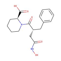 O=C(C[C@@H](Cc1ccccc1)C(=O)N1CCCC[C@H]1C(=O)O)NO ZINC000026508845