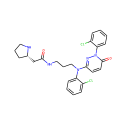 O=C(C[C@@H]1CCCN1)NCCCN(c1ccc(=O)n(-c2ccccc2Cl)n1)c1ccccc1Cl ZINC000036761657