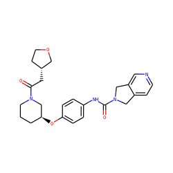 O=C(C[C@@H]1CCOC1)N1CCC[C@H](Oc2ccc(NC(=O)N3Cc4ccncc4C3)cc2)C1 ZINC000166856041