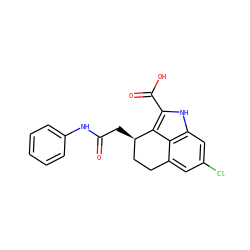 O=C(C[C@@H]1CCc2cc(Cl)cc3[nH]c(C(=O)O)c1c23)Nc1ccccc1 ZINC000003811964