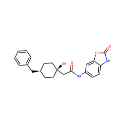 O=C(C[C@]1(O)CC[C@@H](Cc2ccccc2)CC1)Nc1ccc2[nH]c(=O)oc2c1 ZINC001772647445