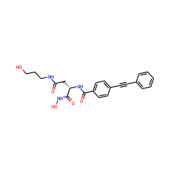 O=C(C[C@H](NC(=O)c1ccc(C#Cc2ccccc2)cc1)C(=O)NO)NCCCO ZINC000096909799