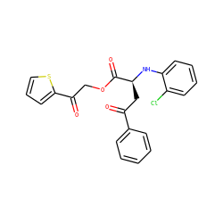 O=C(C[C@H](Nc1ccccc1Cl)C(=O)OCC(=O)c1cccs1)c1ccccc1 ZINC000002821610