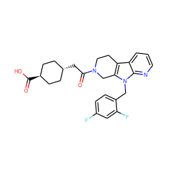 O=C(C[C@H]1CC[C@H](C(=O)O)CC1)N1CCc2c(n(Cc3ccc(F)cc3F)c3ncccc23)C1 ZINC001772632486
