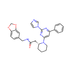 O=C(C[C@H]1CCCCN1c1cc(-c2ccccc2)nc(-n2ccnc2)n1)NCc1ccc2c(c1)OCO2 ZINC000035275879