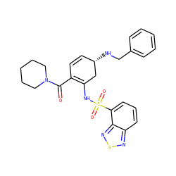 O=C(C1=C(NS(=O)(=O)c2cccc3nsnc23)C[C@@H](NCc2ccccc2)C=C1)N1CCCCC1 ZINC000101064098