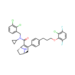 O=C(C1=C(c2ccc(CCCOc3c(F)ccc(F)c3Cl)cc2)C[C@H]2CC[C@H]1N2)N(Cc1cccc(Cl)c1Cl)C1CC1 ZINC000150551157