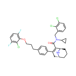 O=C(C1=C(c2ccc(CCCOc3c(F)ccc(F)c3Cl)cc2)C[C@H]2CCC[C@H]1N2)N(Cc1cccc(Cl)c1Cl)C1CC1 ZINC000150551166