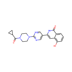 O=C(C1CC1)N1CCN(c2ncc(-c3cc4c(O)cccc4c(=O)[nH]3)cn2)CC1 ZINC001772649788