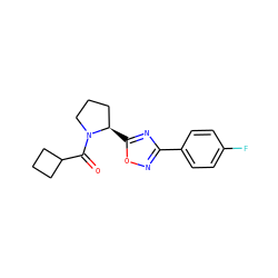 O=C(C1CCC1)N1CCC[C@H]1c1nc(-c2ccc(F)cc2)no1 ZINC000035319126