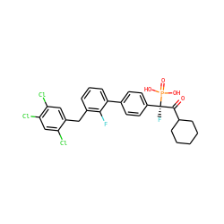 O=C(C1CCCCC1)[C@@](F)(c1ccc(-c2cccc(Cc3cc(Cl)c(Cl)cc3Cl)c2F)cc1)P(=O)(O)O ZINC001772609561