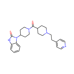 O=C(C1CCN(CCc2ccncc2)CC1)N1CCC(n2c(=O)[nH]c3ccccc32)CC1 ZINC000058592367