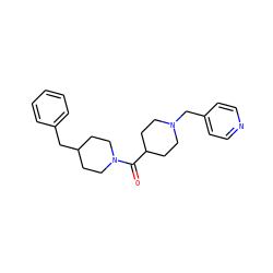 O=C(C1CCN(Cc2ccncc2)CC1)N1CCC(Cc2ccccc2)CC1 ZINC000058581502