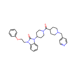 O=C(C1CCN(Cc2ccncc2)CC1)N1CCC(n2c(=O)n(CCOc3ccccc3)c3ccccc32)CC1 ZINC000058581080