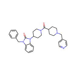 O=C(C1CCN(Cc2ccncc2)CC1)N1CCC(n2c(=O)n(Cc3ccccc3)c3ccccc32)CC1 ZINC000058581070