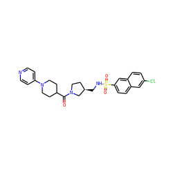 O=C(C1CCN(c2ccncc2)CC1)N1CC[C@@H](CNS(=O)(=O)c2ccc3cc(Cl)ccc3c2)C1 ZINC000028955898