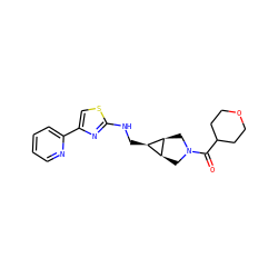 O=C(C1CCOCC1)N1C[C@H]2[C@@H](CNc3nc(-c4ccccn4)cs3)[C@H]2C1 ZINC000101637711