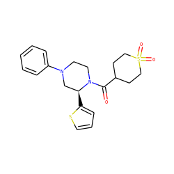 O=C(C1CCS(=O)(=O)CC1)N1CCN(c2ccccc2)C[C@@H]1c1cccs1 ZINC001772642516