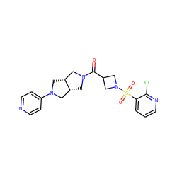 O=C(C1CN(S(=O)(=O)c2cccnc2Cl)C1)N1C[C@@H]2CN(c3ccncc3)C[C@@H]2C1 ZINC000084671713