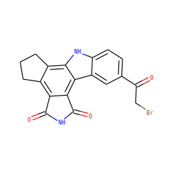 O=C(CBr)c1ccc2[nH]c3c4c(c5c(c3c2c1)C(=O)NC5=O)CCC4 ZINC000028897024