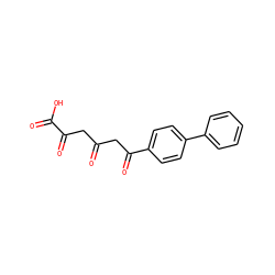O=C(CC(=O)C(=O)O)CC(=O)c1ccc(-c2ccccc2)cc1 ZINC000101049970