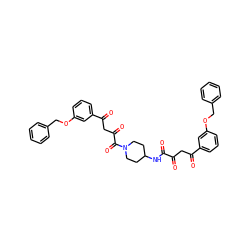 O=C(CC(=O)c1cccc(OCc2ccccc2)c1)C(=O)NC1CCN(C(=O)C(=O)CC(=O)c2cccc(OCc3ccccc3)c2)CC1 ZINC000150592274
