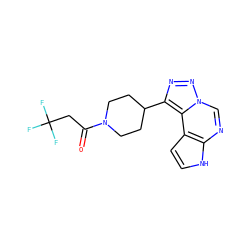O=C(CC(F)(F)F)N1CCC(c2nnn3cnc4[nH]ccc4c23)CC1 ZINC001772618861