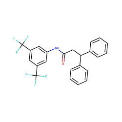 O=C(CC(c1ccccc1)c1ccccc1)Nc1cc(C(F)(F)F)cc(C(F)(F)F)c1 ZINC000029346579