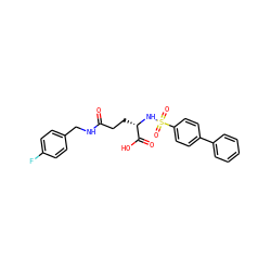 O=C(CC[C@H](NS(=O)(=O)c1ccc(-c2ccccc2)cc1)C(=O)O)NCc1ccc(F)cc1 ZINC000653819613