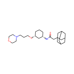 O=C(CC12CC3CC(CC(C3)C1)C2)N[C@H]1CCC[C@@H](OCCCN2CCOCC2)C1 ZINC000043067065