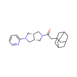 O=C(CC12CC3CC(CC(C3)C1)C2)N1C[C@@H]2CN(c3ccccn3)C[C@@H]2C1 ZINC000096283285