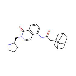 O=C(CC12CC3CC(CC(C3)C1)C2)Nc1cccc2c(=O)n(C[C@H]3CCCN3)ccc12 ZINC000043017435