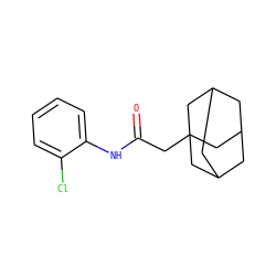 O=C(CC12CC3CC(CC(C3)C1)C2)Nc1ccccc1Cl ZINC000004247042
