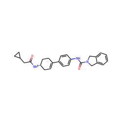 O=C(CC1CC1)N[C@H]1CC=C(c2ccc(NC(=O)N3Cc4ccccc4C3)cc2)CC1 ZINC000167081812