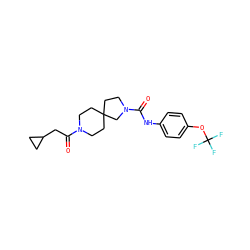 O=C(CC1CC1)N1CCC2(CC1)CCN(C(=O)Nc1ccc(OC(F)(F)F)cc1)C2 ZINC000096285149
