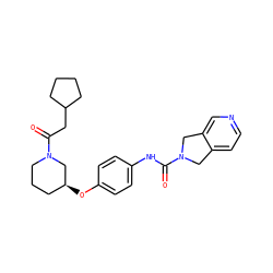 O=C(CC1CCCC1)N1CCC[C@H](Oc2ccc(NC(=O)N3Cc4ccncc4C3)cc2)C1 ZINC000166185553