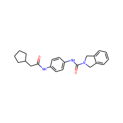 O=C(CC1CCCC1)Nc1ccc(NC(=O)N2Cc3ccccc3C2)cc1 ZINC000166841944